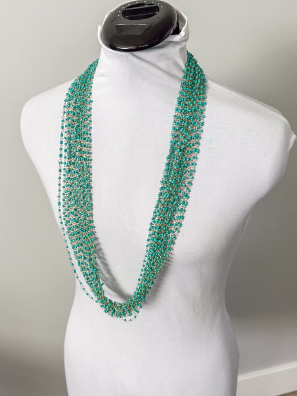 Extra Long Multi Strand Beaded Necklace